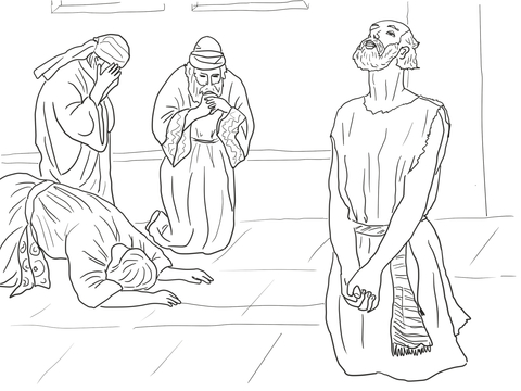 Job Prays To God Coloring Page